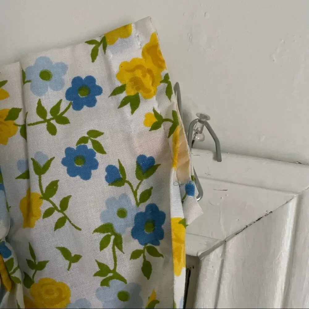 70s floral bedding set blue/yellow